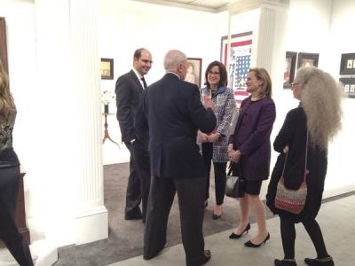 MFA Boston curators at the booth of Frank & Barbara Pollack