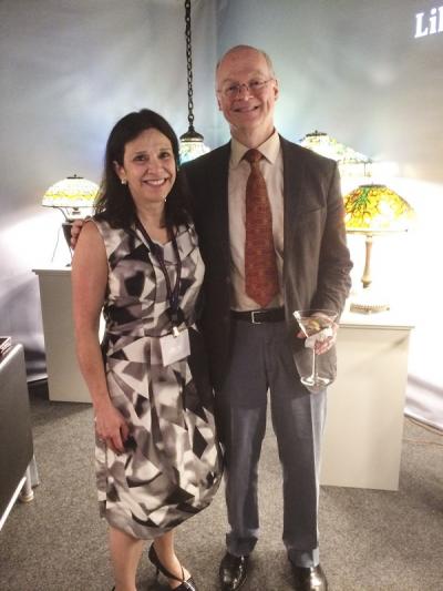 Arlie Sulka of Lillian Nassau, with David Barquist, Curator of American Decorative Arts, Philadelphia Museum of Fine Art