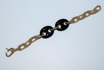 14K Gold and Onyx Convertible Necklace and Bracelet