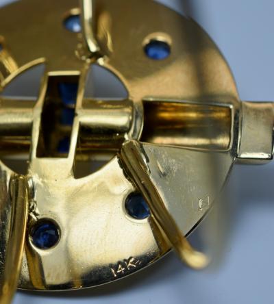 14K Gold and Sapphire Cuff Bracelet