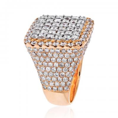 14K ROSE GOLD 11 25CTS MENS DIAMOND CLUSTER RING