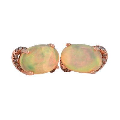 14K Rose Gold Ethiopian Opal Drop Earrings