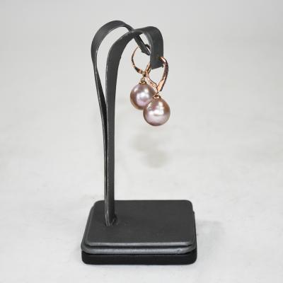 14K Rose Gold Pink Pearl Earrings 8 9g