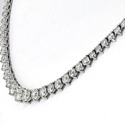 14K WHITE GOLD 14 00CTTW ROUND DIAMOND GRADUATED NECKLACE