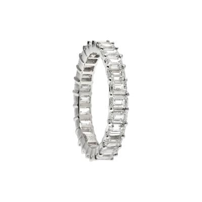 14K WHITE GOLD 3 50CTTW EMERALD CUT DIAMOND ETERNITY BAND