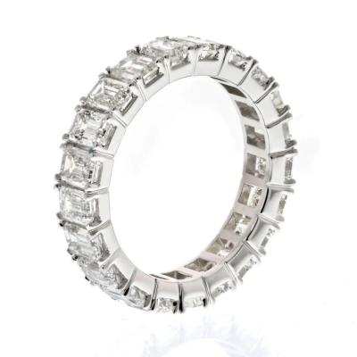 14K WHITE GOLD 5 00CTTW EMERALD CUT DIAMOND ETERNITY ETERNITY BAND