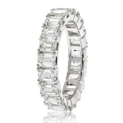 14K WHITE GOLD 5 00CTTW EMERALD CUT DIAMOND ETERNITY ETERNITY BAND