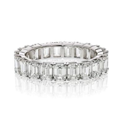 14K WHITE GOLD 5 00CTTW EMERALD CUT DIAMOND ETERNITY ETERNITY BAND
