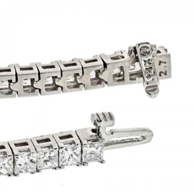 14K WHITE GOLD 7 00 CARAT PRINCESS CUT DIAMOND TENNIS BRACELET