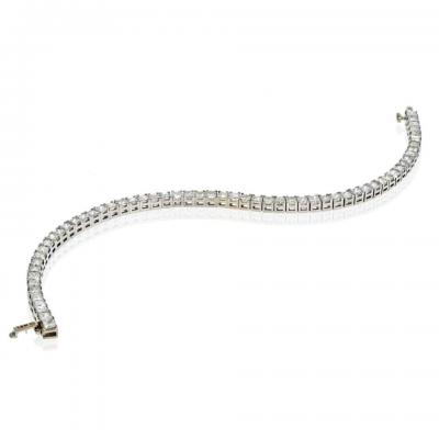 14K WHITE GOLD 7 70 CARAT PRINCESS CUT DIAMOND BRACELET