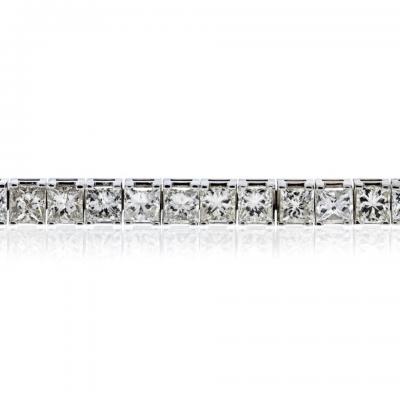 14K WHITE GOLD 7 70 CARAT PRINCESS CUT DIAMOND BRACELET