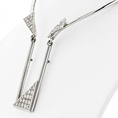 14K WHITE GOLD GEOMETRICAL COLLAR NECKLACE