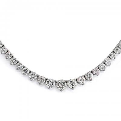 14K White Gold 14 00cttw Round Diamond Graduated Riviera