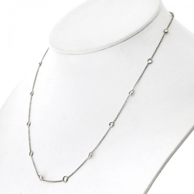 14K White Gold 2 07cttw Diamond By The Yard 16 Stones Necklace