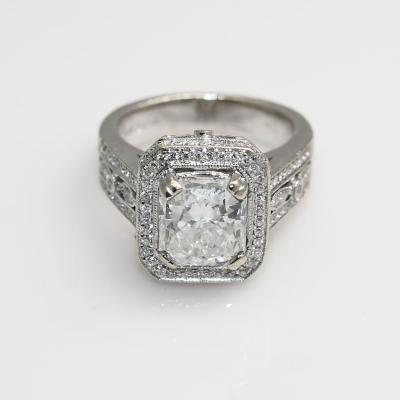 14K White Gold 3 63ct Radiant Cut Diamond Ring 9 5gr