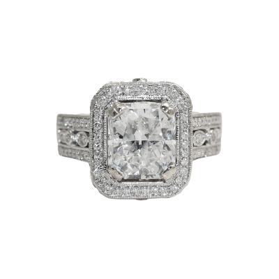 14K White Gold 3 63ct Radiant Cut Diamond Ring 9 5gr