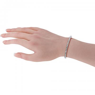 14K White Gold 4 98cttw Round Brilliant Cut Tennis Bracelet