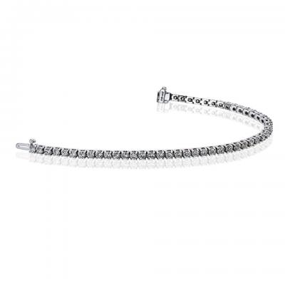 14K White Gold 4 98cttw Round Brilliant Cut Tennis Bracelet