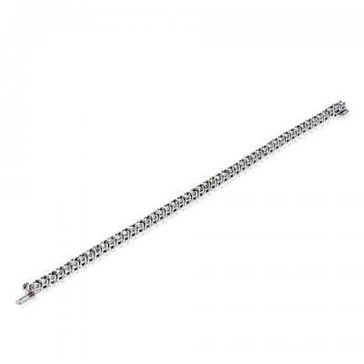 14K White Gold 4 98cttw Round Brilliant Cut Tennis Bracelet