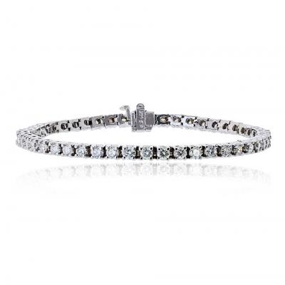 14K White Gold 4 98cttw Round Brilliant Cut Tennis Bracelet