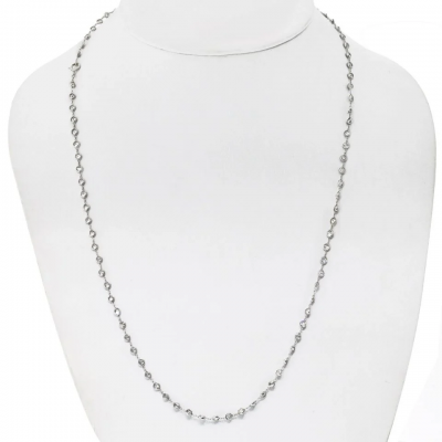 14K White Gold 7 50cttw Diamond By The Yard Chain Necklace