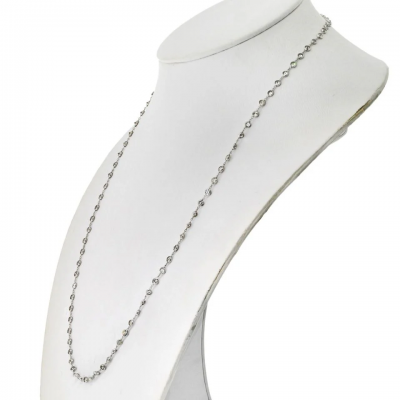 14K White Gold 7 50cttw Diamond By The Yard Chain Necklace
