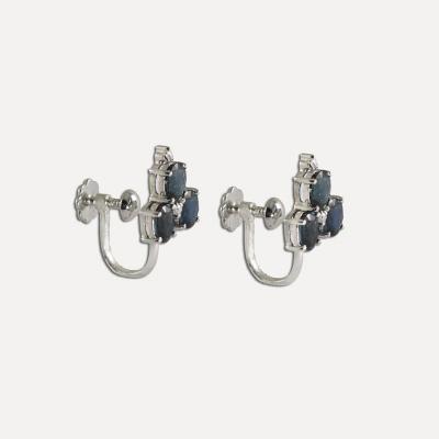 14K White Gold Blue Sapphire Earrings 3 00tcw 3 7g Natural Excellent Condition