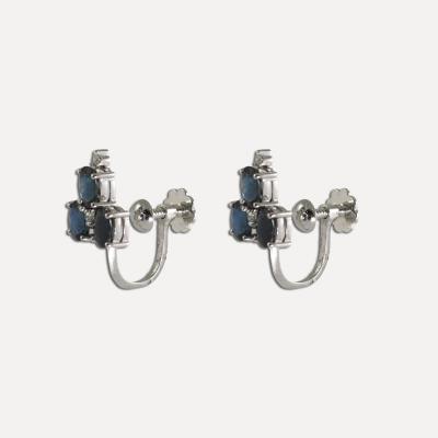 14K White Gold Blue Sapphire Earrings 3 00tcw 3 7g Natural Excellent Condition