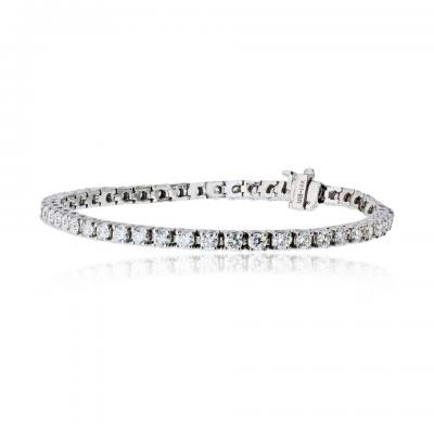 14K White Gold Classic 4 Prong Natural Diamond 5 01cttw Tennis Bracelet