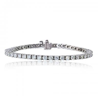 14K White Gold Classic 4 Prong Natural Diamond 5 01cttw Tennis Bracelet