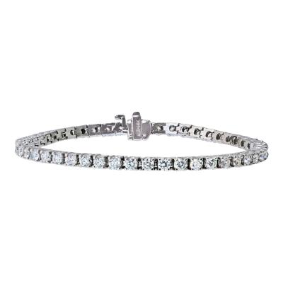 14K White Gold Classic 4 Prong Natural Diamond 5 01cttw Tennis Bracelet