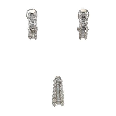 14K White Gold Diamond Earrings Pendant 1 50tdw 6g