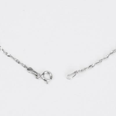 14K White Gold Diamond Heart Pendant Necklace