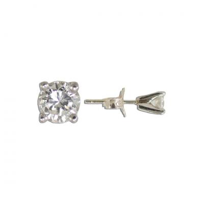 14K White Gold Diamond Stud Earrings 0 66tdw