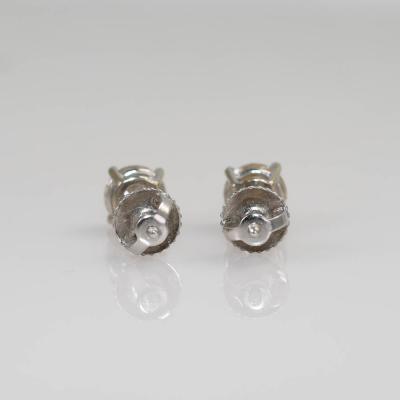 14K White Gold Diamond Stud Earrings 1 00TDW i color i1 1 2gr