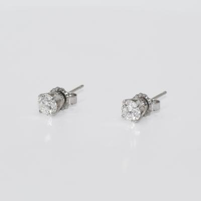 14K White Gold Diamond Studs 90tdw 1g