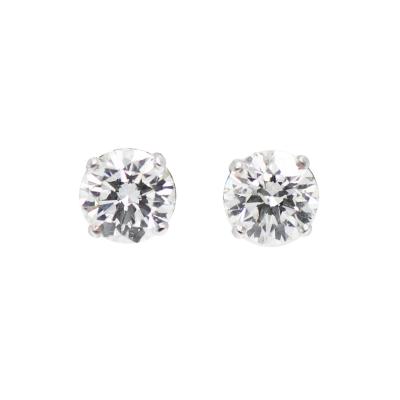 14K White Gold Diamond Studs 90tdw 1g