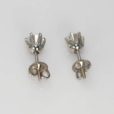 14K White Gold Diamond Studs Earrings 1 03TDW J Si2 1 3gr