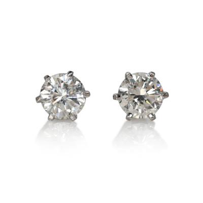 14K White Gold Diamond Studs Earrings 1 03TDW J Si2 1 3gr