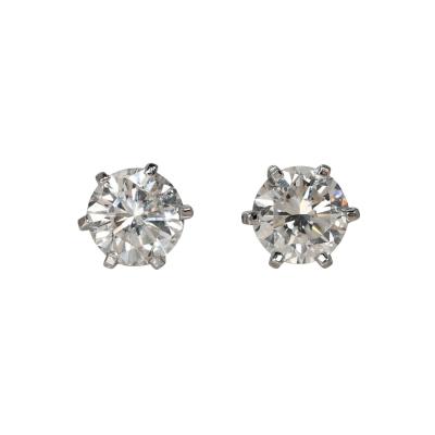 14K White Gold Diamond Studs Earrings 1 03TDW J Si2 1 3gr