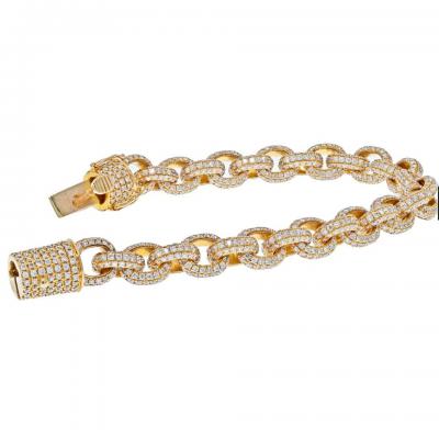 14K YELLOW GOLD 20 00CTS CHUNKY DIAMOND LINK BRACELET