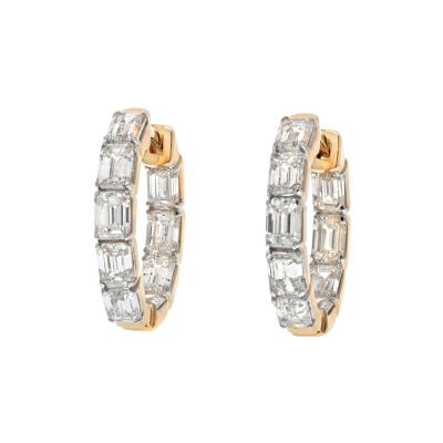 14K YELLOW GOLD 3 75 CARAT SMALL HOOP HUGGIE EARRINGS