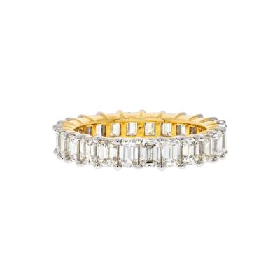 14K YELLOW GOLD 4 25CTS EMERALD CUT DIAMOND ETERNITY ETERNITY BAND