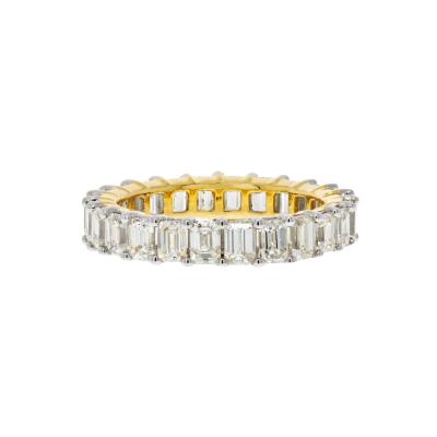 14K YELLOW GOLD 4 25CTS EMERALD CUT DIAMOND ETERNITY ETERNITY BAND