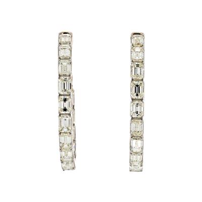 14K YELLOW GOLD EMERALD CUT DIAMOND 5 25CTS EARRINGS