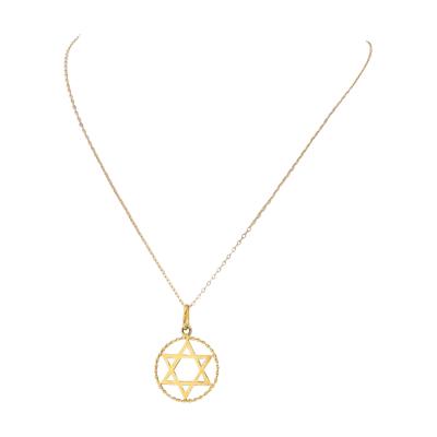 14K YELLOW GOLD STAR OF DAVID PENDANT