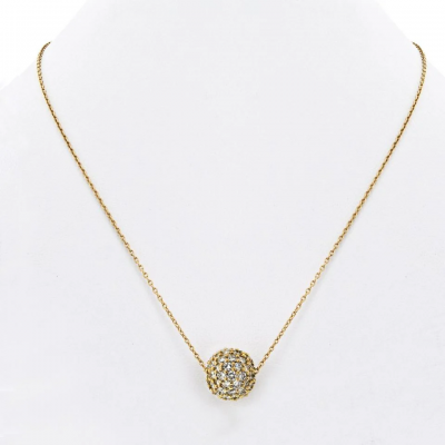 14K Yellow Gold 2 50cttw Round Diamond Fireball Necklace