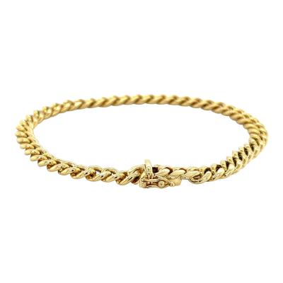 14K Yellow Gold Curb Link Chain Mens Bracelet 5 75 6 5mm 8 5 Inches