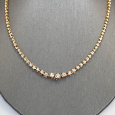 14K Yellow Gold Diamond Necklace 6 90tdw 22 1g