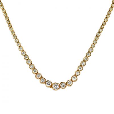 14K Yellow Gold Diamond Necklace 6 90tdw 22 1g